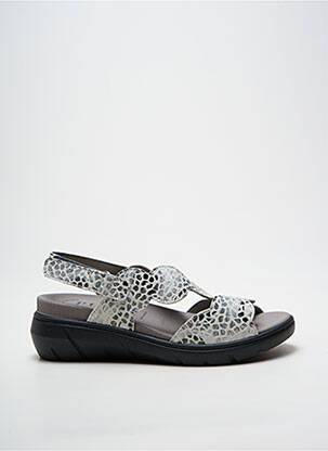 Sandales/nu pieds tissage satiné talon de 4 à 6cm gris PUCHE femme