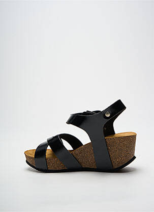 Sandales/nu pieds tissage satiné talon de 4 à 6cm noir BIO TIME femme