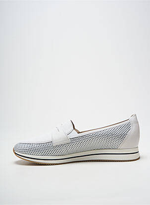 Mocassins tissage satiné talon plat jusqu'à 3cm argent MEPHISTO femme