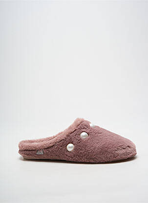 Chaussons/pantoufles bout rond talon plat jusqu'à 3cm rose MACARENA femme