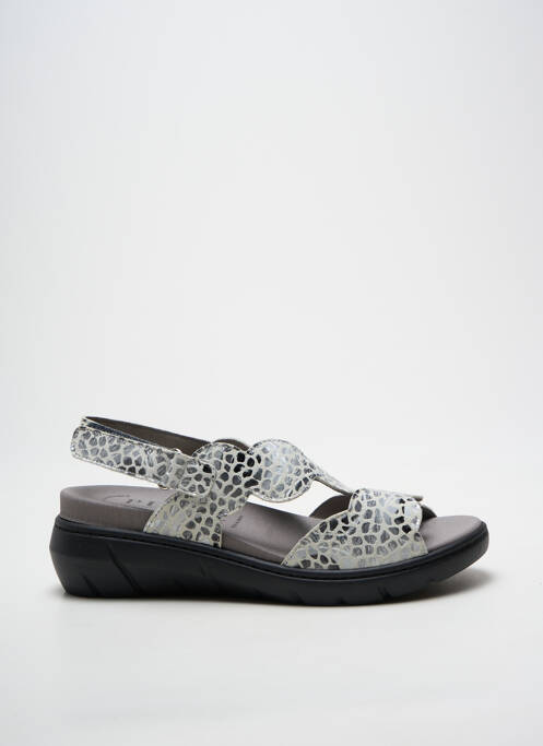 Sandales/nu pieds tissage satiné talon de 4 à 6cm gris PUCHE femme