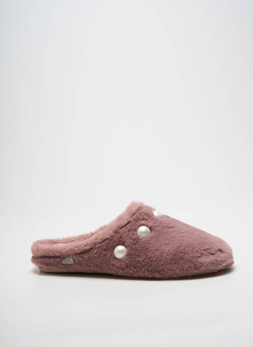 Chaussons/pantoufles bout rond talon plat jusqu'à 3cm rose MACARENA femme