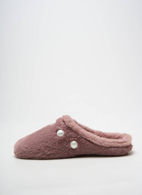 Chaussons/pantoufles bout rond talon plat jusqu'à 3cm rose MACARENA femme