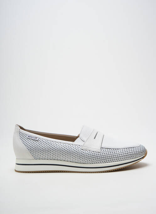 Mocassins tissage satiné talon plat jusqu'à 3cm argent MEPHISTO femme