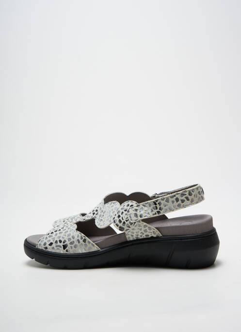 Sandales/nu pieds tissage satiné talon de 4 à 6cm gris PUCHE femme