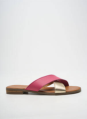 Sandales/nu pieds chiquet talon plat jusqu'à 3cm rose L'ATELIER H. femme