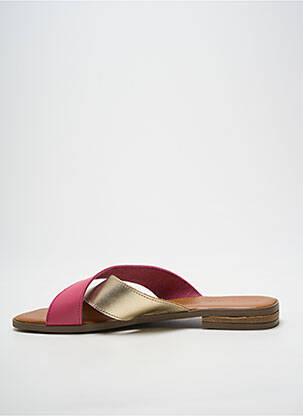 Sandales/nu pieds chiquet talon plat jusqu'à 3cm rose L'ATELIER H. femme