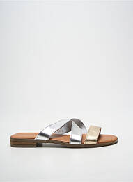 Sandales/nu pieds chiquet talon plat jusqu'à 3cm argent L'ATELIER H. femme