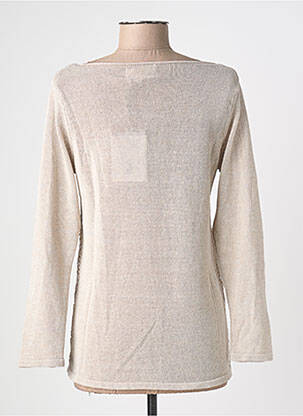 Pull coupe cintrée manches longues beige BLANC BOHEME femme