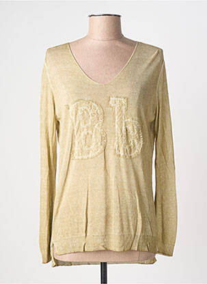 Pull tissage chiné manches longues beige BLANC BOHEME femme