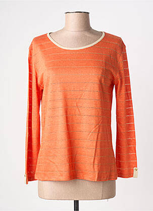 T-shirt manches longues manches longues orange BLANC BOHEME femme