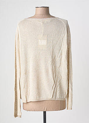 Pull coupe droite manches longues beige BLANC BOHEME femme