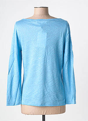 T-shirt manches longues manches longues bleu BLANC BOHEME femme