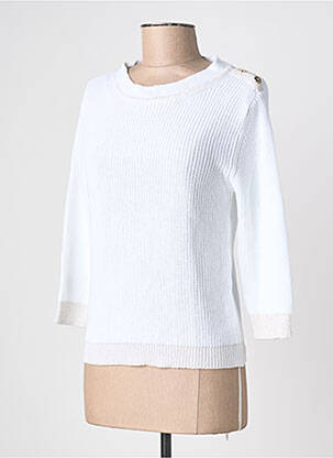 Pull stretch manches 3/4 blanc BLANC BOHEME femme