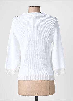 Pull stretch manches 3/4 blanc BLANC BOHEME femme