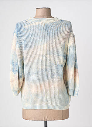 Pull coupe droite manches 3/4 bleu BLANC BOHEME femme