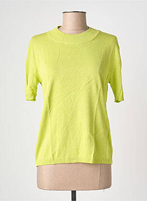 T-shirt coupe cintrée manches courtes vert BLANC BOHEME femme