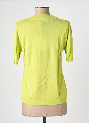 T-shirt coupe cintrée manches courtes vert BLANC BOHEME femme
