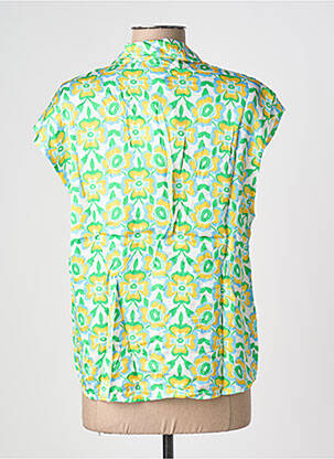 Chemisier manches courtes manches courtes vert BLANC BOHEME femme