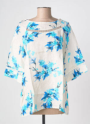 Blouse imprimé fleurs manches courtes blanc BLANC BOHEME femme