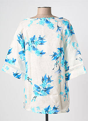 Blouse imprimé fleurs manches courtes blanc BLANC BOHEME femme