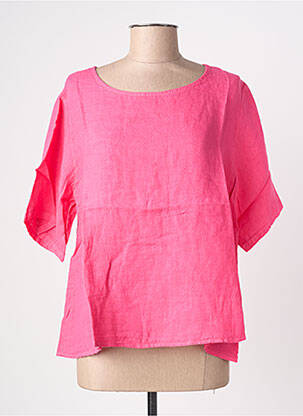 Chemisier manches courtes manches courtes rose BLANC BOHEME femme