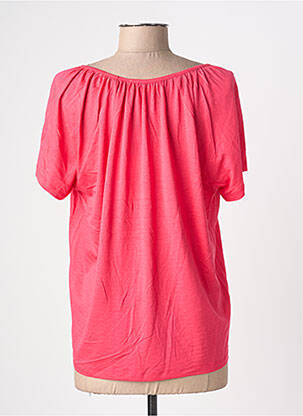 T-shirt coupe droite manches courtes rose BLANC BOHEME femme