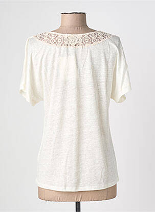 T-shirt coupe cintrée manches courtes beige BLANC BOHEME femme