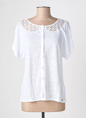 T-shirt coupe cintrée manches courtes blanc BLANC BOHEME femme
