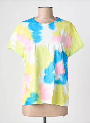T-shirt coupe cintrée manches courtes vert BLANC BOHEME femme