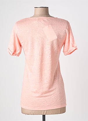 T-shirt coupe cintrée manches courtes rose BLANC BOHEME femme