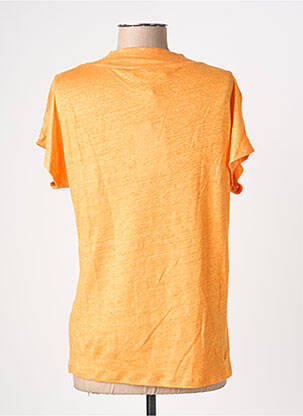 T-shirt coupe droite manches courtes orange BLANC BOHEME femme