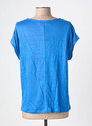 T-shirt coupe droite manches courtes bleu BLANC BOHEME femme