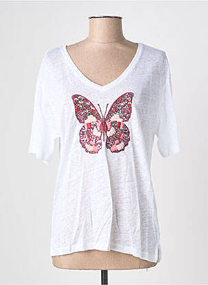 Top stretch manches courtes blanc BLANC BOHEME femme