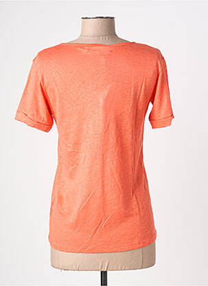 T-shirt coupe cintrée manches courtes orange BLANC BOHEME femme