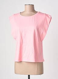 T-shirt coupe cintrée manches courtes rose BLANC BOHEME femme