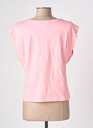T-shirt coupe cintrée manches courtes rose BLANC BOHEME femme