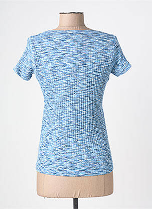T-shirt coupe cintrée manches courtes bleu BLANC BOHEME femme