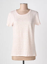 T-shirt coupe droite manches courtes rose BLANC BOHEME femme