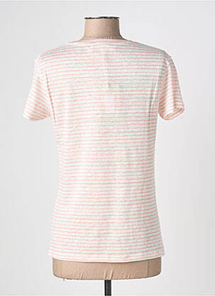 T-shirt coupe droite manches courtes rose BLANC BOHEME femme