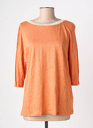 T-shirt manches 3/4 manches 3/4 orange BLANC BOHEME femme