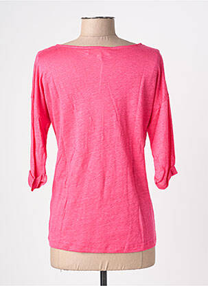 T-shirt manches 3/4 manches 3/4 rose BLANC BOHEME femme