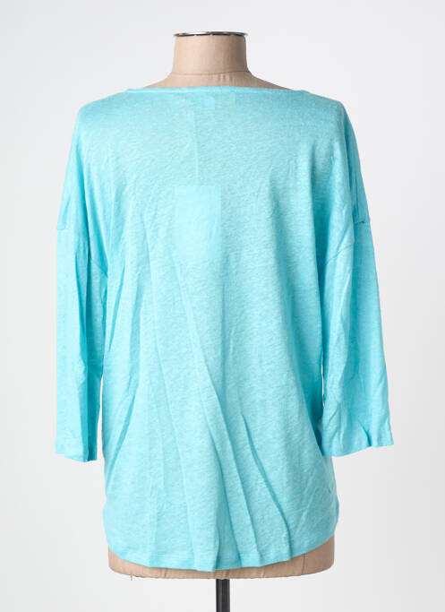 T-shirt manches 3/4 manches 3/4 bleu BLANC BOHEME femme