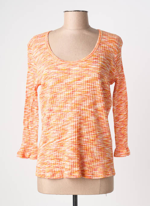 T-shirt manches 3/4 manches 3/4 orange BLANC BOHEME femme