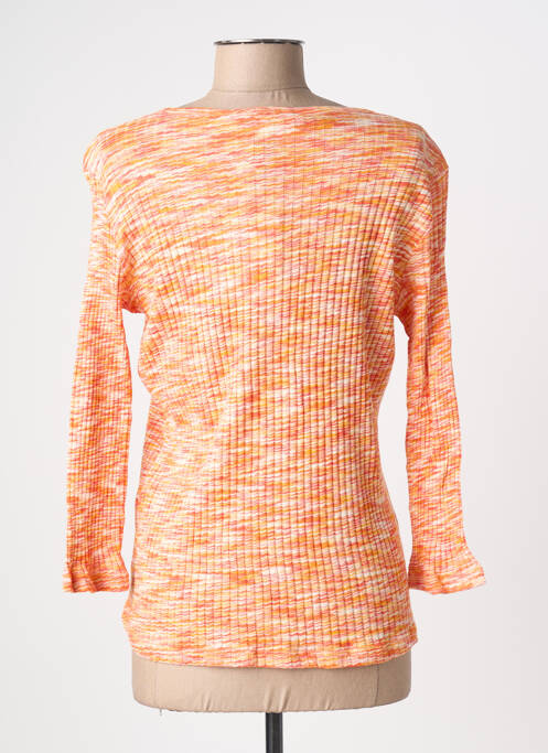 T-shirt manches 3/4 manches 3/4 orange BLANC BOHEME femme