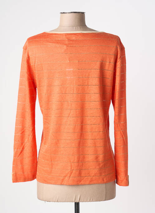 T-shirt manches longues manches longues orange BLANC BOHEME femme
