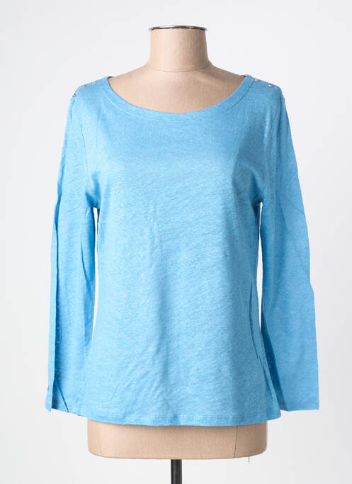 T-shirt manches longues manches longues bleu BLANC BOHEME femme