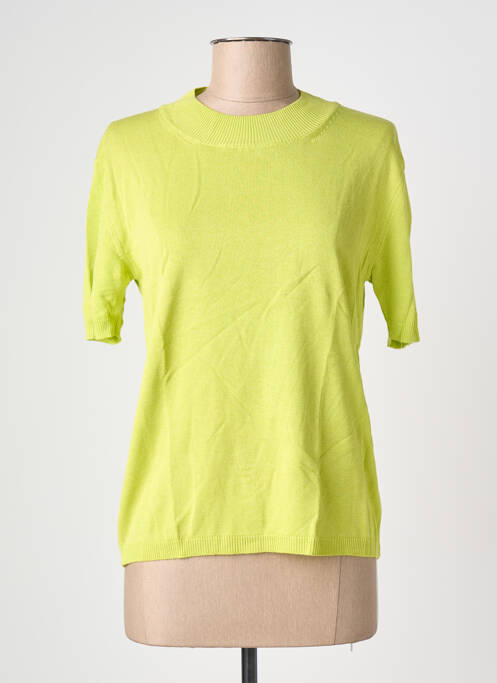 T-shirt coupe cintrée manches courtes vert BLANC BOHEME femme
