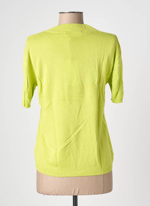 T-shirt coupe cintrée manches courtes vert BLANC BOHEME femme