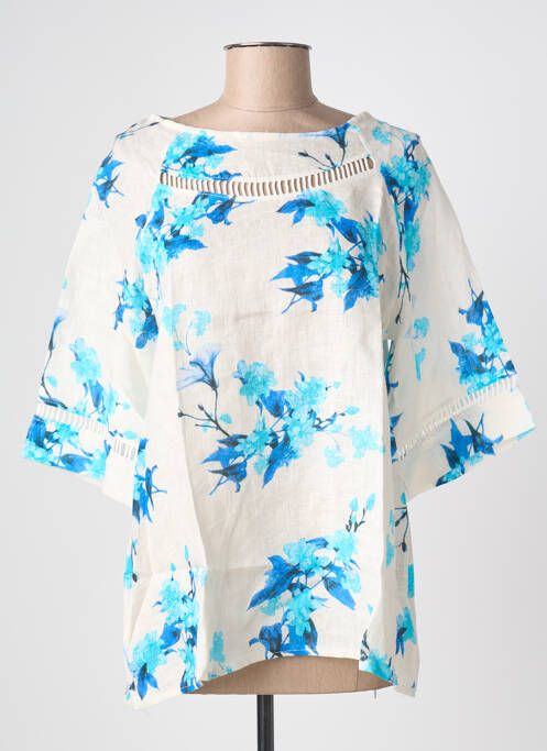 Blouse imprimé fleurs manches courtes blanc BLANC BOHEME femme